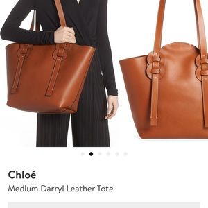 Chloe Medium Darryl leather tote in gray